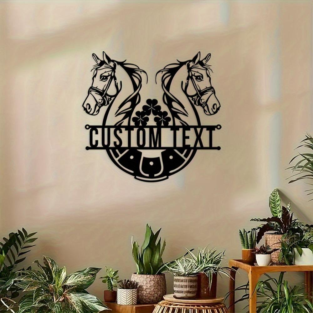 Personalized Metal Horse Hoof Wall Art Equestrian Farmhouse Decor Outdoor Sign