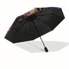 Jellyfish, Neon Colors Theme 8 Bone Hand Automatic Folding Fashion Umbrella, Compact and Portable Design, A Perfect Gift for Birthday, Chris