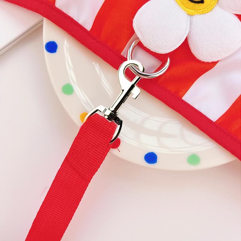 Classic Cat Dog Harness and Leash for Small Girl Dogs Cats Puppy No Pull Sunflower with Fabric Flower Clip Decor Pet Harness for Dog Cat