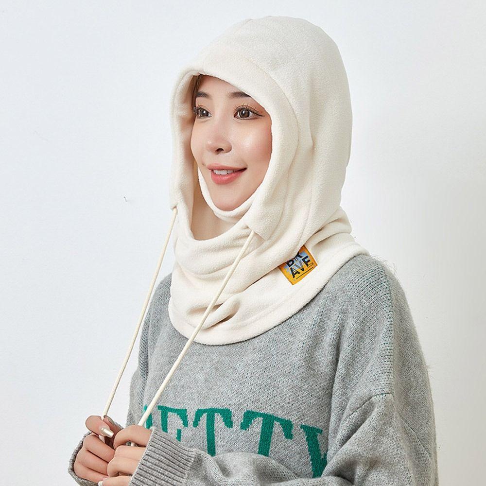 

Ветрозащитная шапка для защиты ушей, утолщенная маска с капюшоном, модная шапка, шарф, комплект унисекс бежевый