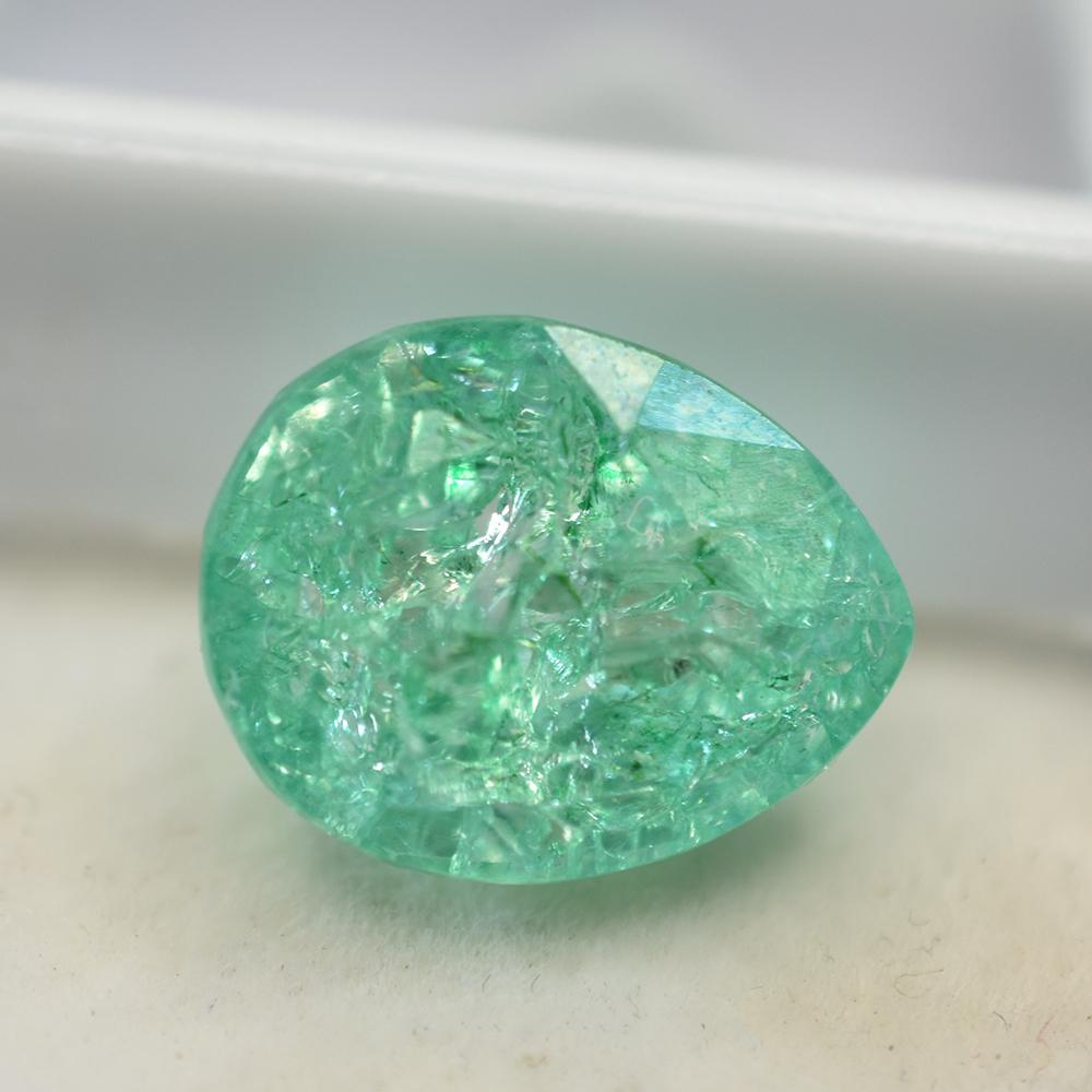 NATURAL Green Emerald CERTIFIED 13x10mm Pear Shape Loose Gemstone For Loved Ones