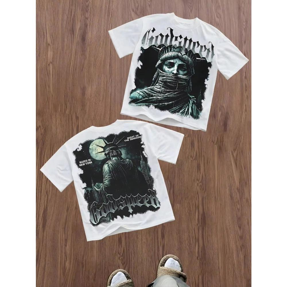 2026 Summer New Style Men s T-shirt Casual Fashion 3D Letter Pattern Print Soft Comfortable Breathable Lightweight S