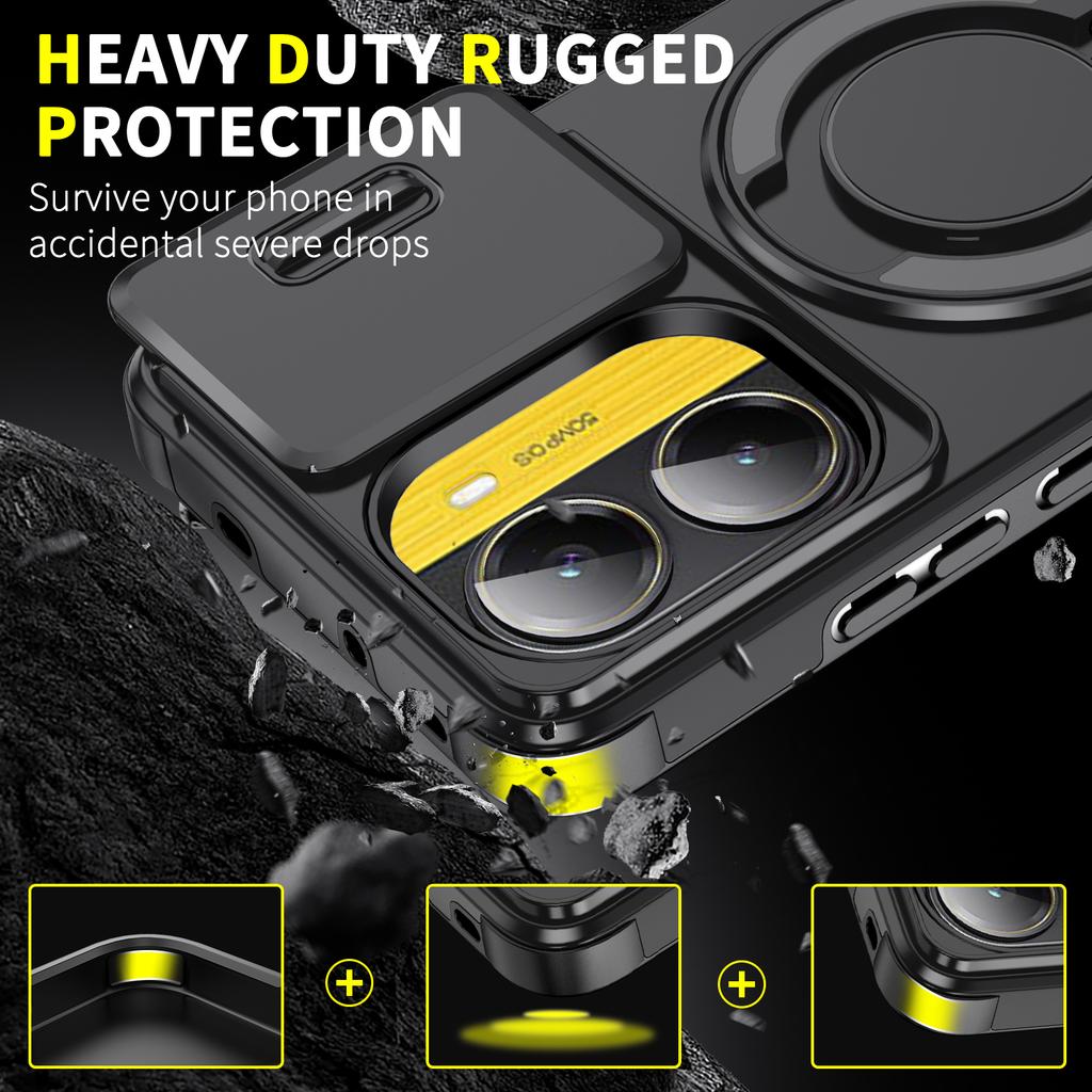 Capa For POCO X6 X7 Pro 5G Case Armor Slide Camera Lens Protection Back Cover for Xiaomi POCO X7 X6 Ring Stand Shockproof Funda