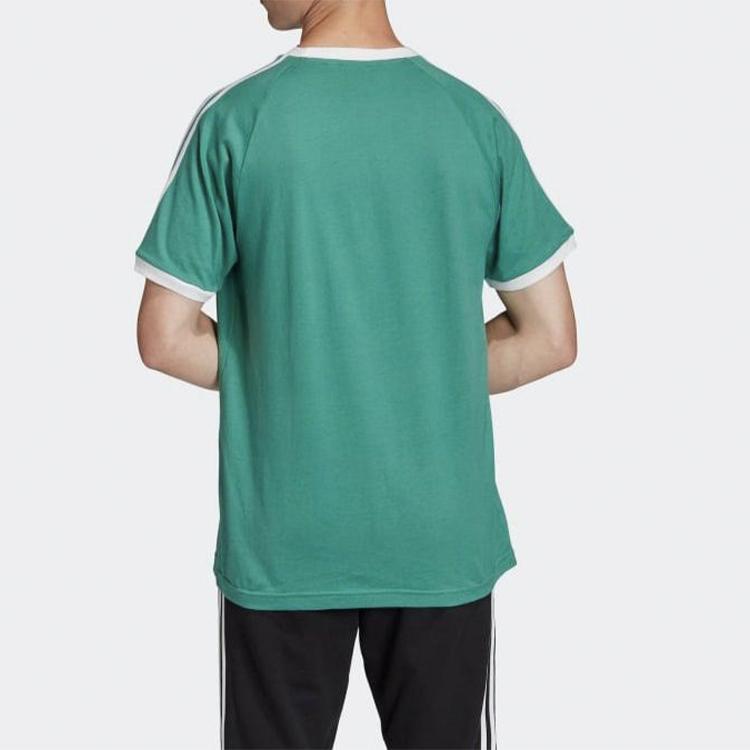 Adidas Originals Trefoil 3-Stripes Casual Crew Neck Loose Short Sleeve T-Shirt Men Tops Green FM3771