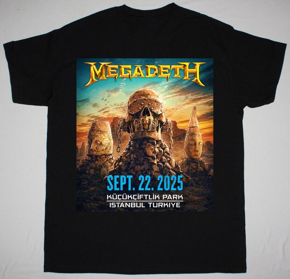 NEW Megadeth Band 2025 Short Sleeve Cotton Gift Fan Black All Size Shirt KK63 Unisex T-Shirt L