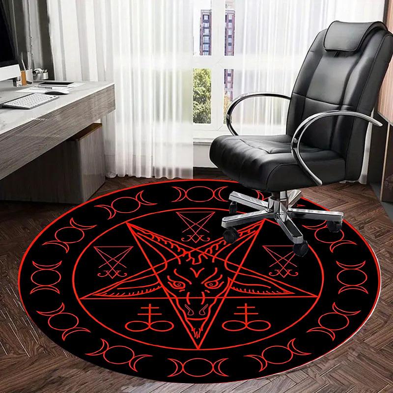 1pc Office Carpet Chair Mats Baphomet Symbol Perfect for Decorating Office Chairs, Living Rooms, Or Bedrooms