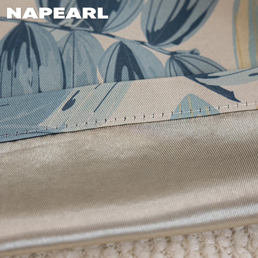 1PC NAPEARL Fresh and Healing Leaf Printed Curtains with 70-80% Shading for Bedroom Living Room Home Decor