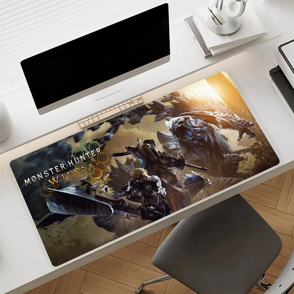 Spiel Monster Hunter W-Wilds Mauspads Rutschfester Gummi Gamer Balance Computer Matte Decoracion Schreibtischmatte Laptop Büro Groß