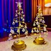 LED Crystal Christmas Tree Night Light - Elegant Iron Art Desk Lamp for Bedroom Ambiance
