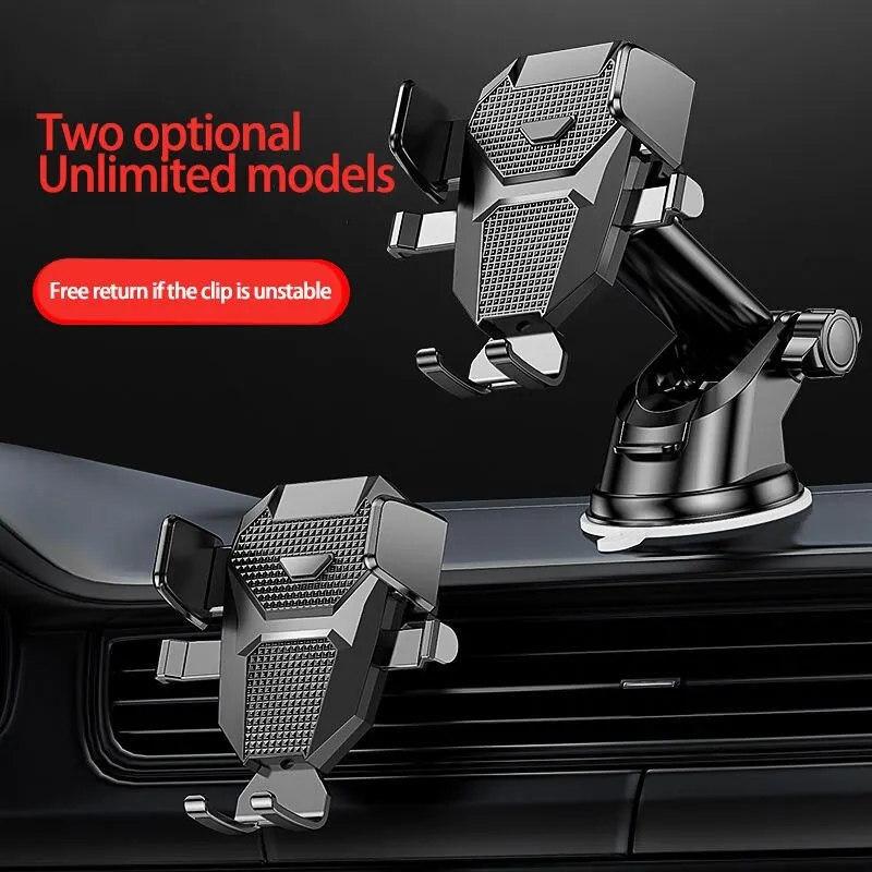 Mobile Phone Holder With Retractable Horizontal And Vertical Air Vents Dashboard Suction Cup Navigation Universal Holder