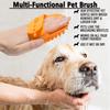 Dog Bath Brush,Dog Grooming Shedding Soothing Massage Rubber Bristles Curry Comb with Adjustable Ring Handle for Pet Dogs& Cats