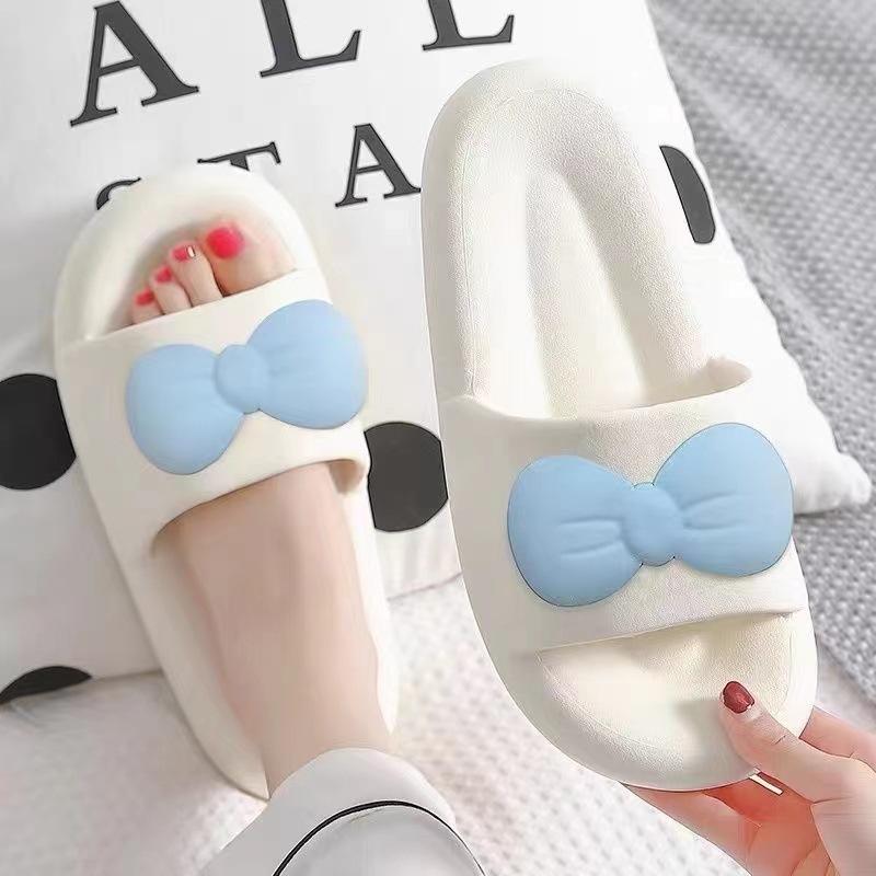 Slippers women wear cute cartoon thick bottom super soft indoor home bathing non-slip and cool slippers women in summer