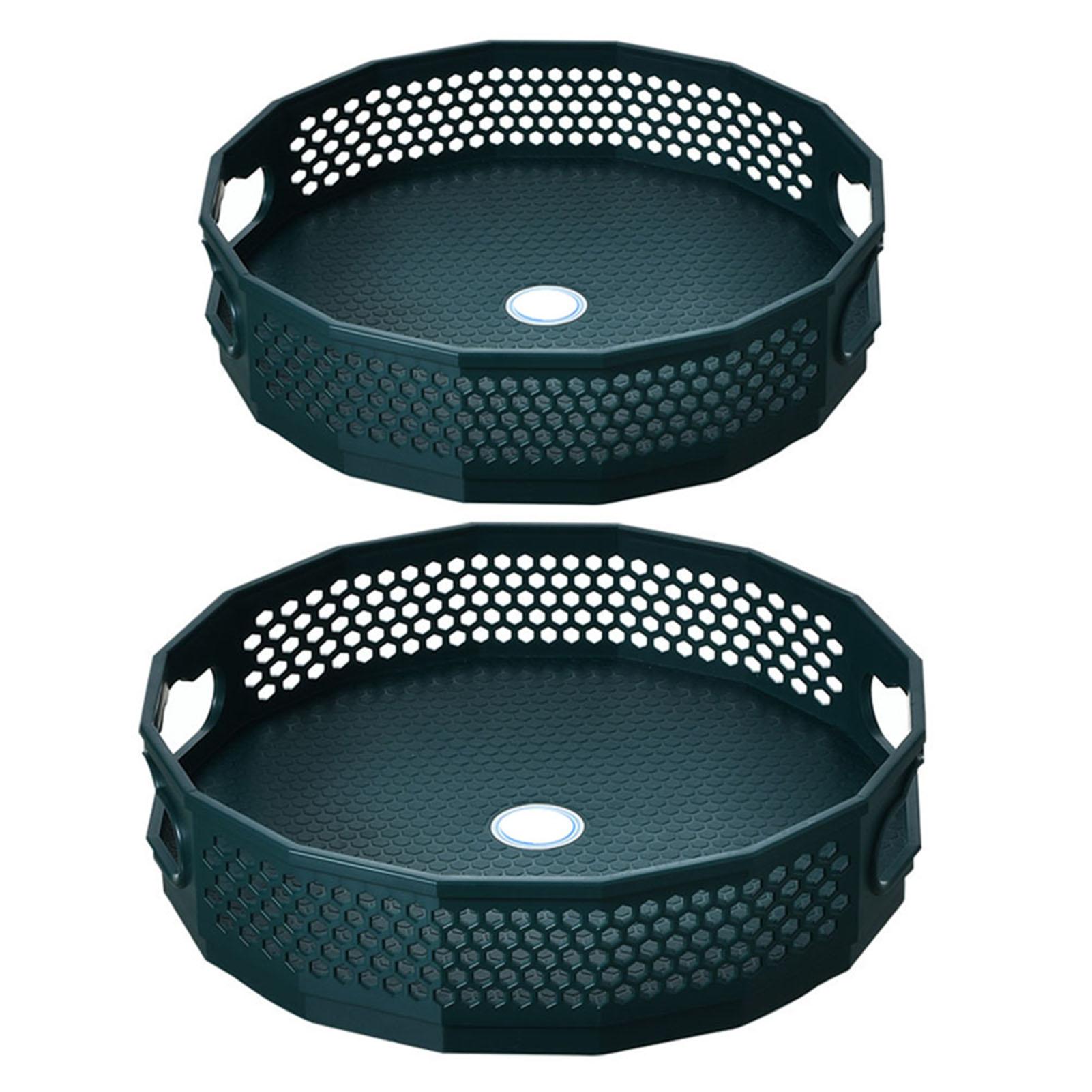 

2шт. вращающаяся на 360° полка для специй, настольный органайзер для косметики для спальни, многофункциональный ящик для хранения фруктов большой емкости зелёный