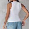 Women Ribbed Tank Top Knitted Camisole with Built-in Bra Casual Crew Neck Sleeveless Basic Tee Shirt for Workout Parties Vacations