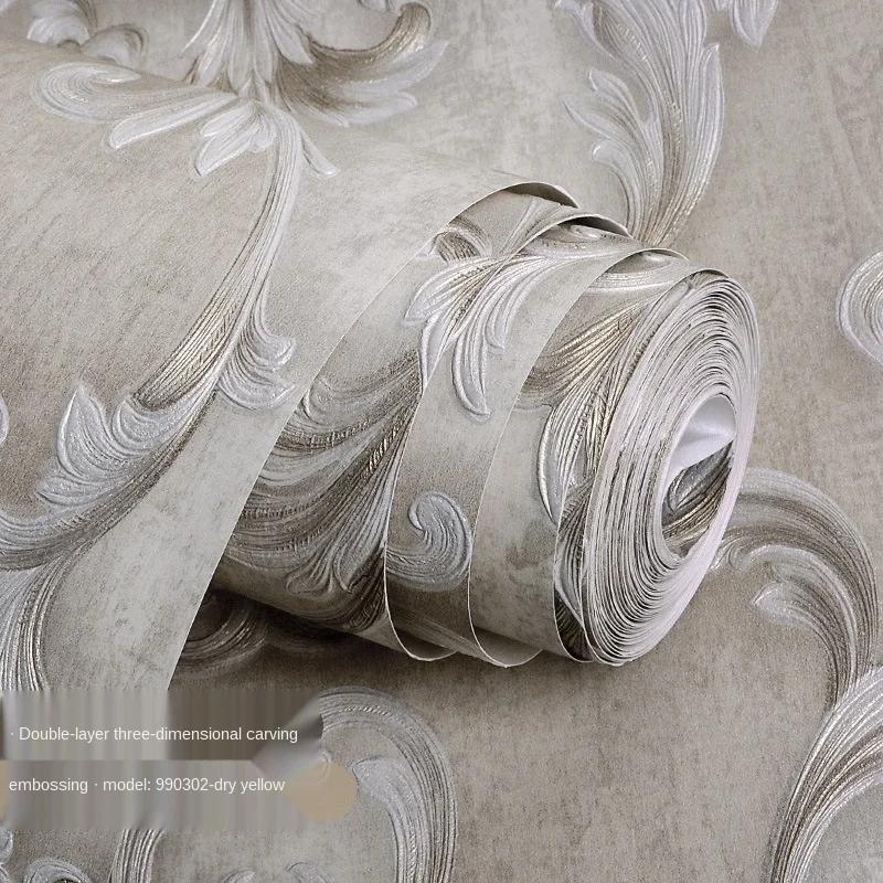 Europäischer Stil 3D stereoskopische Wohnzimmer Schlafzimmer Hintergrundtapete Zuhause Luxus High-End Vliestapete Damaskustapete.