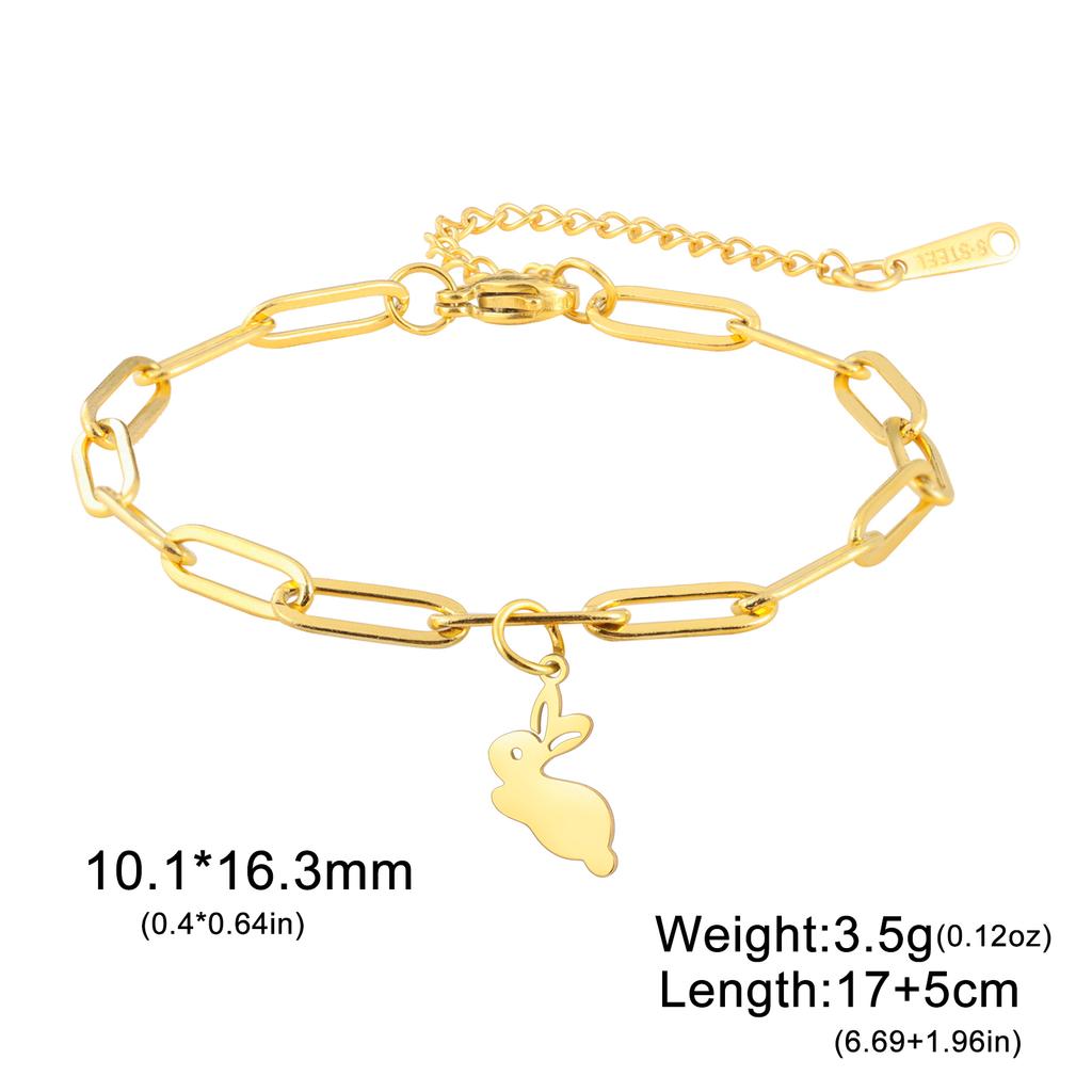 Cazador Stainless Steel Rabbit Cat Elephant Charm Bracelets for Women 2026 Animal Cute Hand Bracelet Jewelry Gift 2026