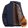 Men's Casual Plush Thick Jacket Winter Fleece Lined Warm Coat Stand Collar Zipper Pocket Parka Work Cargo Quilted Windproof Outwear Jackets for Men