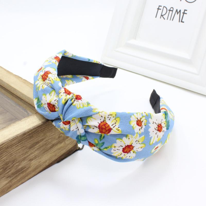 Chic Floral Printed Headband for Women Polka Dot Hairband Fashion Hair Accessory for Girls Daily Use