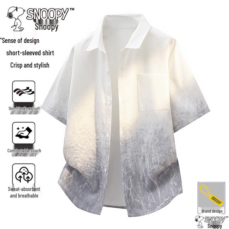SNOOPY Men s Summer Short Sleeve Casual Polo Shirt L