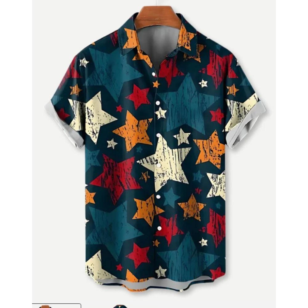 Men's Fashion Short Sleeve Shirts Summer Casual Tops Beach Party Vacation Shirts Outdoor Men's and Women's Shirt