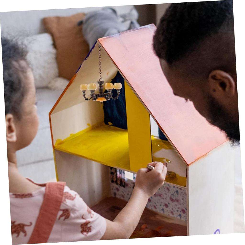 Toyvian Dollhouse Lights Miniature Light Model Toy Mini Ceiling Lamp Dollhouse Pendant Light Dollhouse Furniture Mini Chandelier Light Fixture Toys