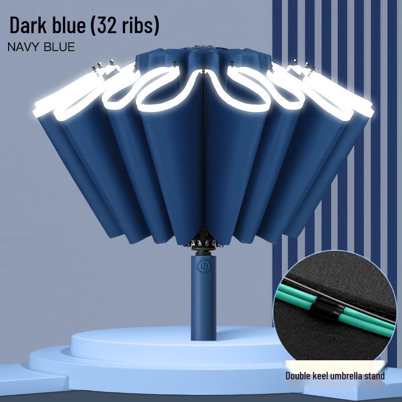 32-Rib Double-Bone Automatic Sun & Rain Car Umbrella - Customizable Folding Sun Protection & Gift