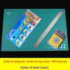 Leather & Rubber Cutting Tool Set: Rotary Cutter, Taper Ruler, Trapezoidal Ruler, and Cutting Mat