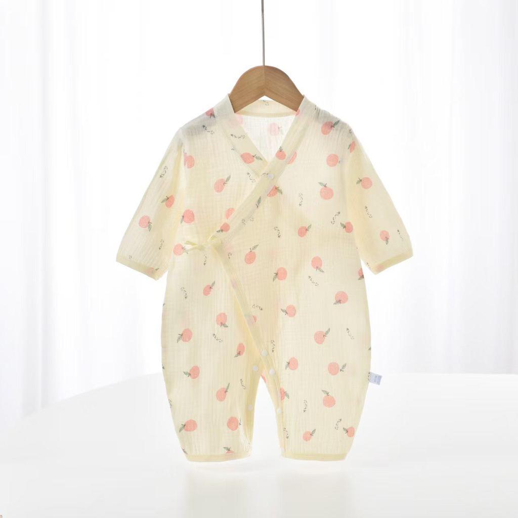 Newborn Summer Gauze Onesie with Belly Protector