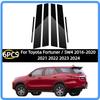 6PCS Glossy Black Pillar Posts Door Window Trim Decoration Stickers Fit For Toyota Fortuner / SW4 2016-    2024