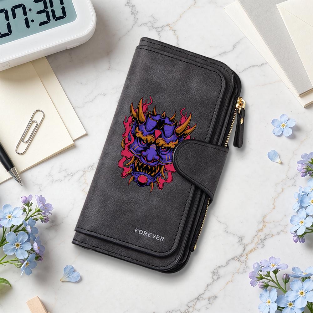 Stylish Printed Long Wallet for Daily Use Portable Fashion Card Holder Purse