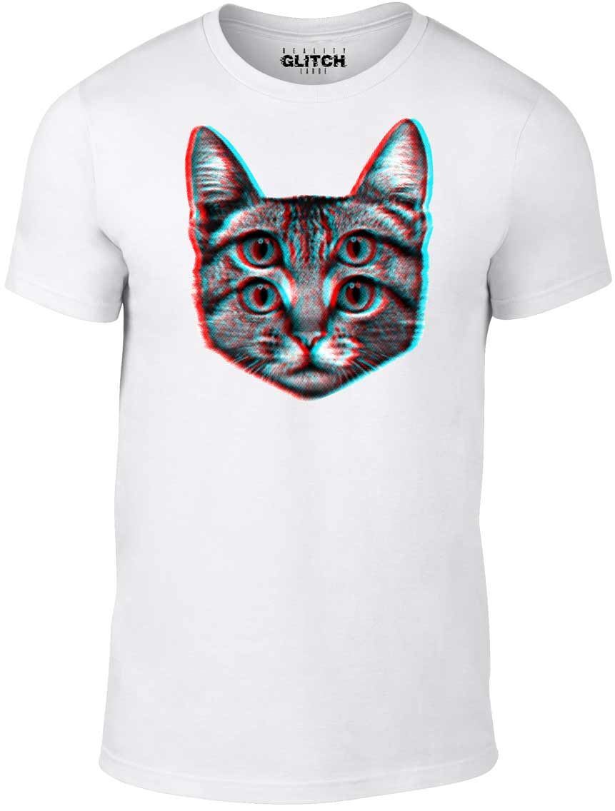 3D Cat T-Shirt Mens Womens Tees Top - Funny T Shirt Mens Womens Tees Top retro fashion weird trippy cute animal joke trend M