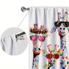 Panelscartoon Giraffe Semi Curtains Versatile Design Suitable Any Style Creating Peaceful Living Space Room Darkening Made Of Polyester