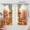 2pcs,2D Plane Printing Curtain Popular Autumn Fruit House Versatile Durable Polyester (without Rod) Room Decor Use for Bedroom