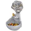 Lady with Basket Showpiece for Home Decor Showpiece & Office Decor Showpiece (11.5" Inch Size, Silver)