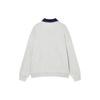 Fila Fleece Pullover Sweatshirt With Letter Print Unisex Sweatshirts Ivory Heather-Gray F11U339201FMG