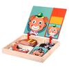 Magnetic Block Puzzle Board Game Educational Logic Thinking Training Facial Feature Vehicle Circus Attire Princess Dressing Wooden Puzzle Matching Toy