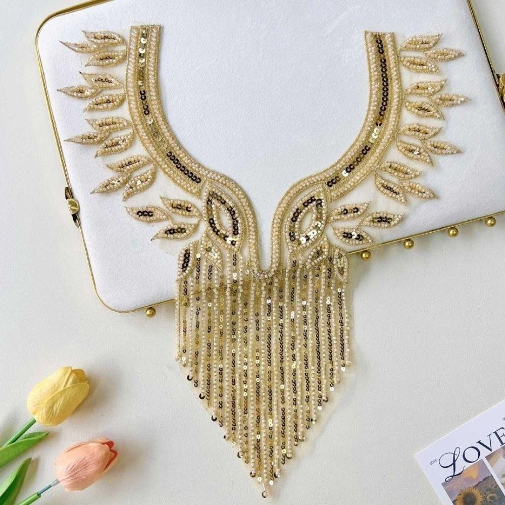 

Handmade Beads Applique Delicate Clothing Applique Fashion Applique Patches Apparel Accessories