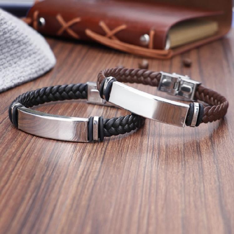 Adjustable Leather Rope Bracelet Hand Woven Bangle Unisex Wrist Chain Ornament