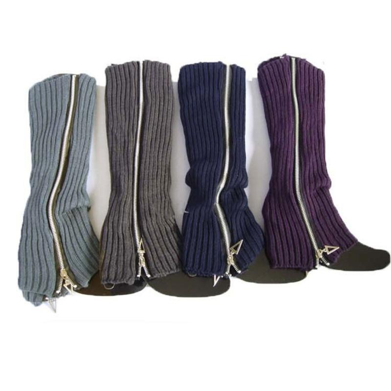 Damen Mädchen Harajuku Beinstulpen Süße Lolitas Gerippte Strick Stiefelsocken 90er Jahre Einfarbige Gestreifte Gothic Häkel Beinstulpen