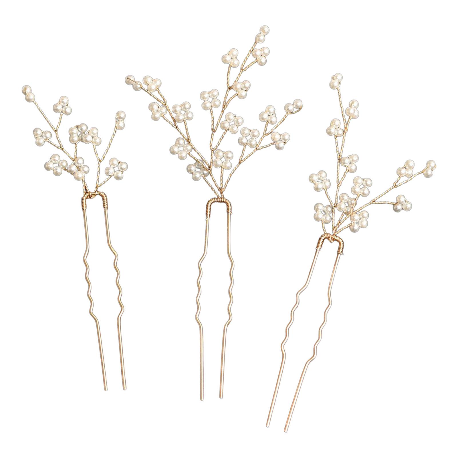 U Shaped Hairpins Handmade Pearl Hair Stick For Bride Hairdressing Trendy Glitter Jewelry Hair Accessories Women s Headwears