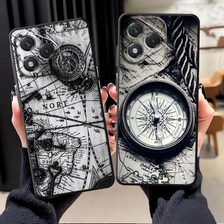 Retro Map Table Funda Phone Cover Case for Honor 90 Magic5Lite X7 X8 8X 70 X9a 200 400 Lite X6 X5b