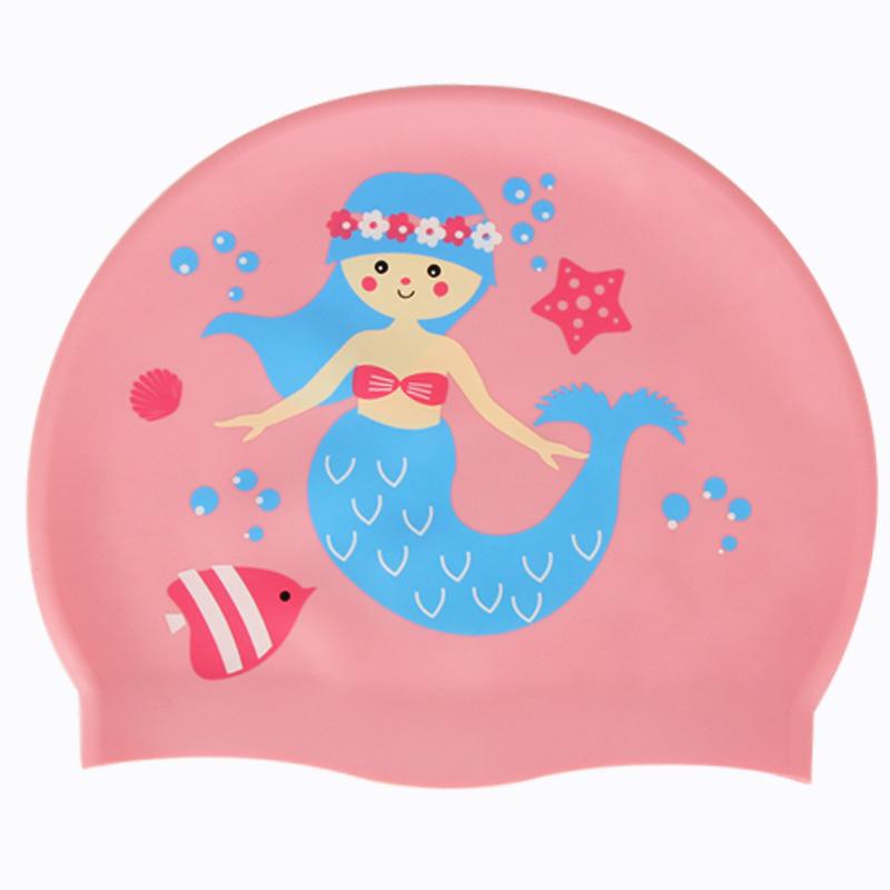 Dinosaur Kids' Waterproof Silicone Swim Cap – Comfortable Fit, Ear & Hair Protection, Cute Cartoon Design for Boys & Girls
