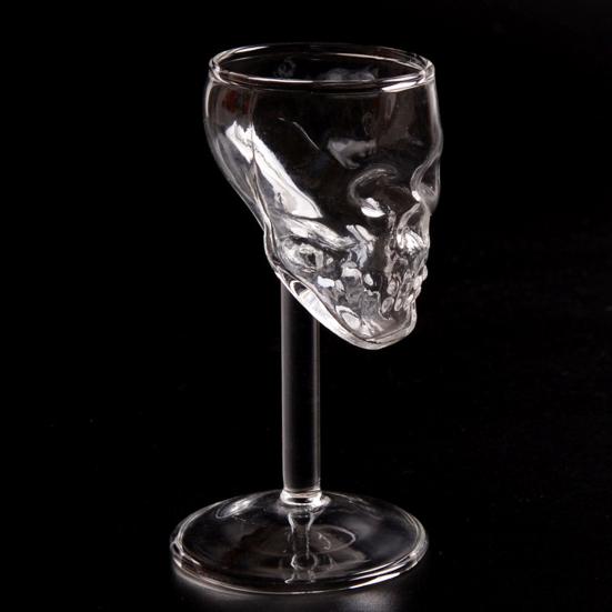 Totenkopf Schnapsgläser, Kreativer Gotischer Wodka Whiskey Tumbler Kelch, Borosilikatglas Spirituosenbecher für Bar Zuhause, Halloween Party Geschenk