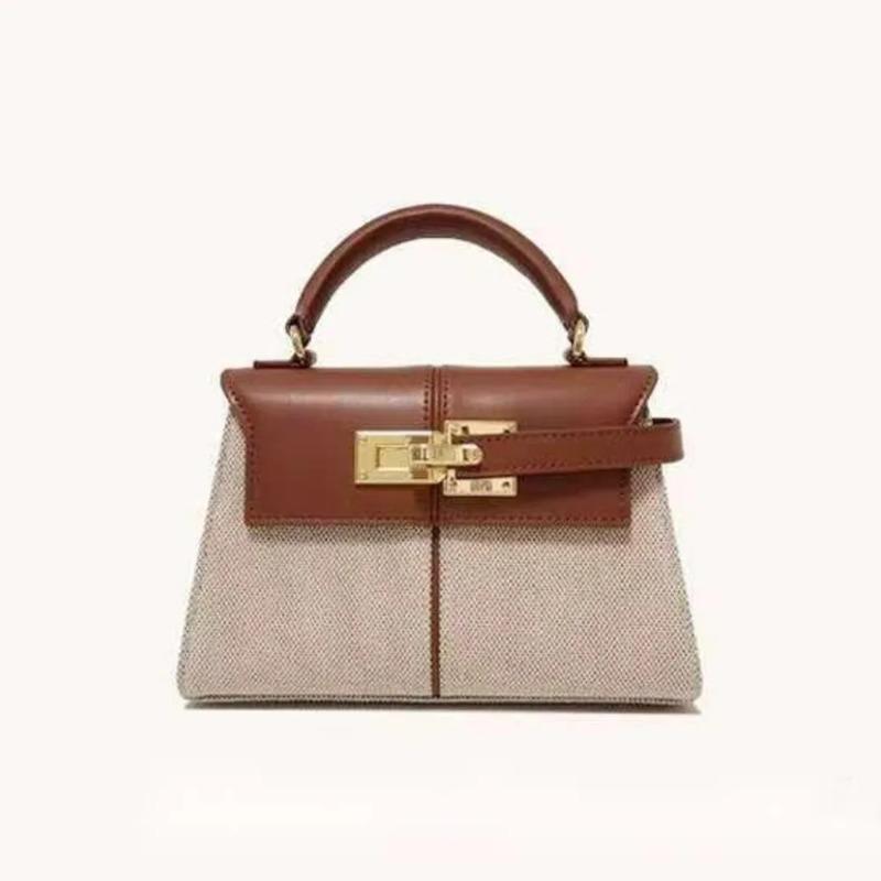 2026 Trapezoidal Leather Women's Bag Fashi Niche Handbag Top-handle Versatile Bags