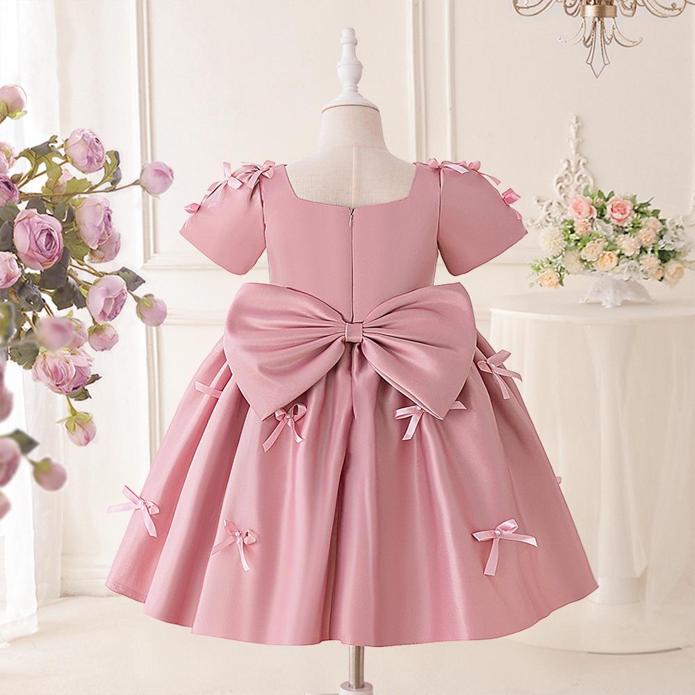 Girls' Cross-Border Princess Bowknot Evening Dress - Fashionable Party Costume