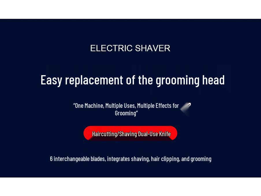 Jiangke Multi-Functional Magnetic Blade Washable High-Power Smart Shaving Razor & Hair Clipper