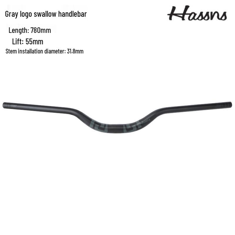 HASSNS Mountain Bike Swallow Handlebar, 31.8/35mm Diameter, AM DH Downhill, 25/35/55mm Rise
