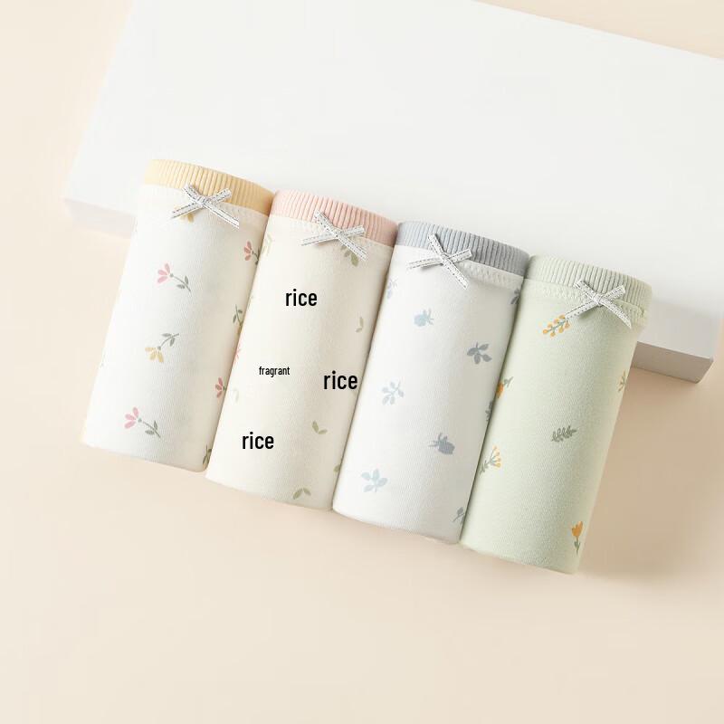 Fenteng Women's Antibacterial Cotton Briefs (4-Pack)