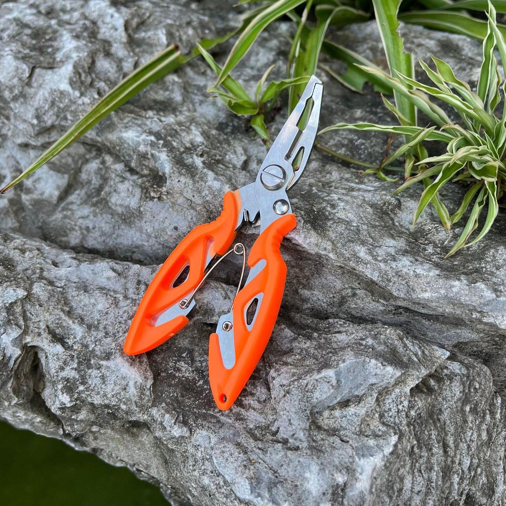 Multifunctional Stainless Steel Fishing Tool: Scissors, Hook Remover, Lure Pliers, and Split Ring Opener