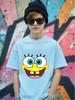 Mr Krabs SpongeBob Short Sleeve T Shirt Children Summer Cute Cartoon Crewneck Boys Girls Ages 3-14